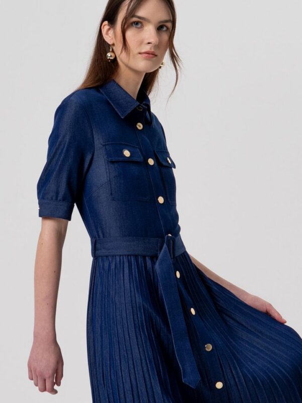 VESTIDO TENCEL DENIM CAMISERO SS26