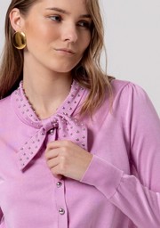 CARDIGAN CON TACHAS EN CUELLO SS26