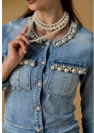CAZADORA ELASTICA TEJANA PERLAS