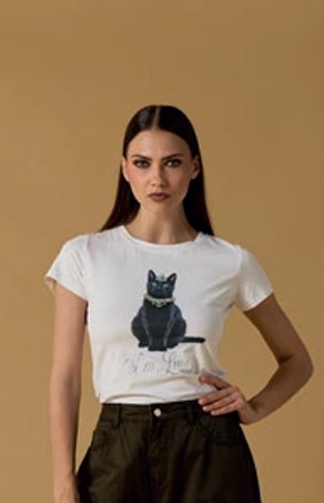 CAMISETA GATO NEGRO