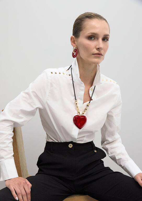 Collar largo colgante corazón