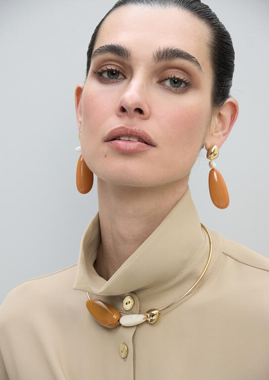 Collar choker resina bicolor METAL-MULTICOLOR