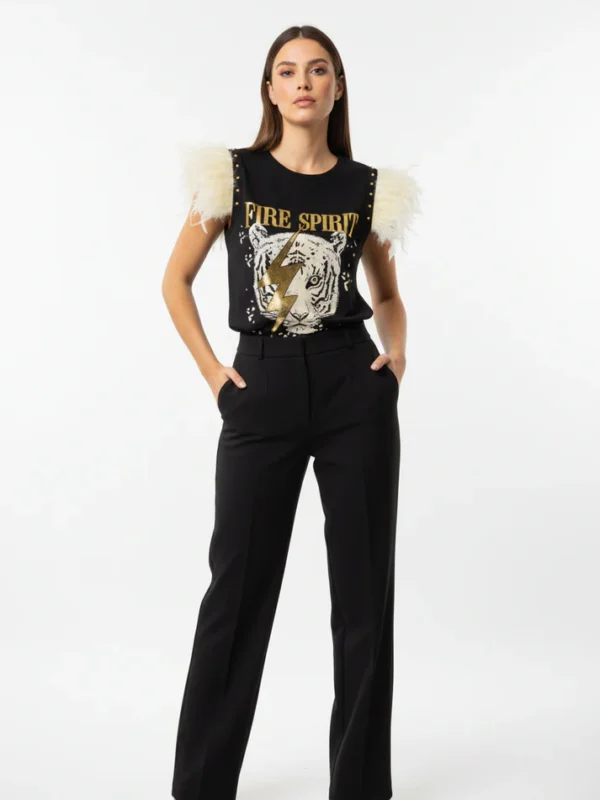 Camiseta Plumas Tachas Spirit